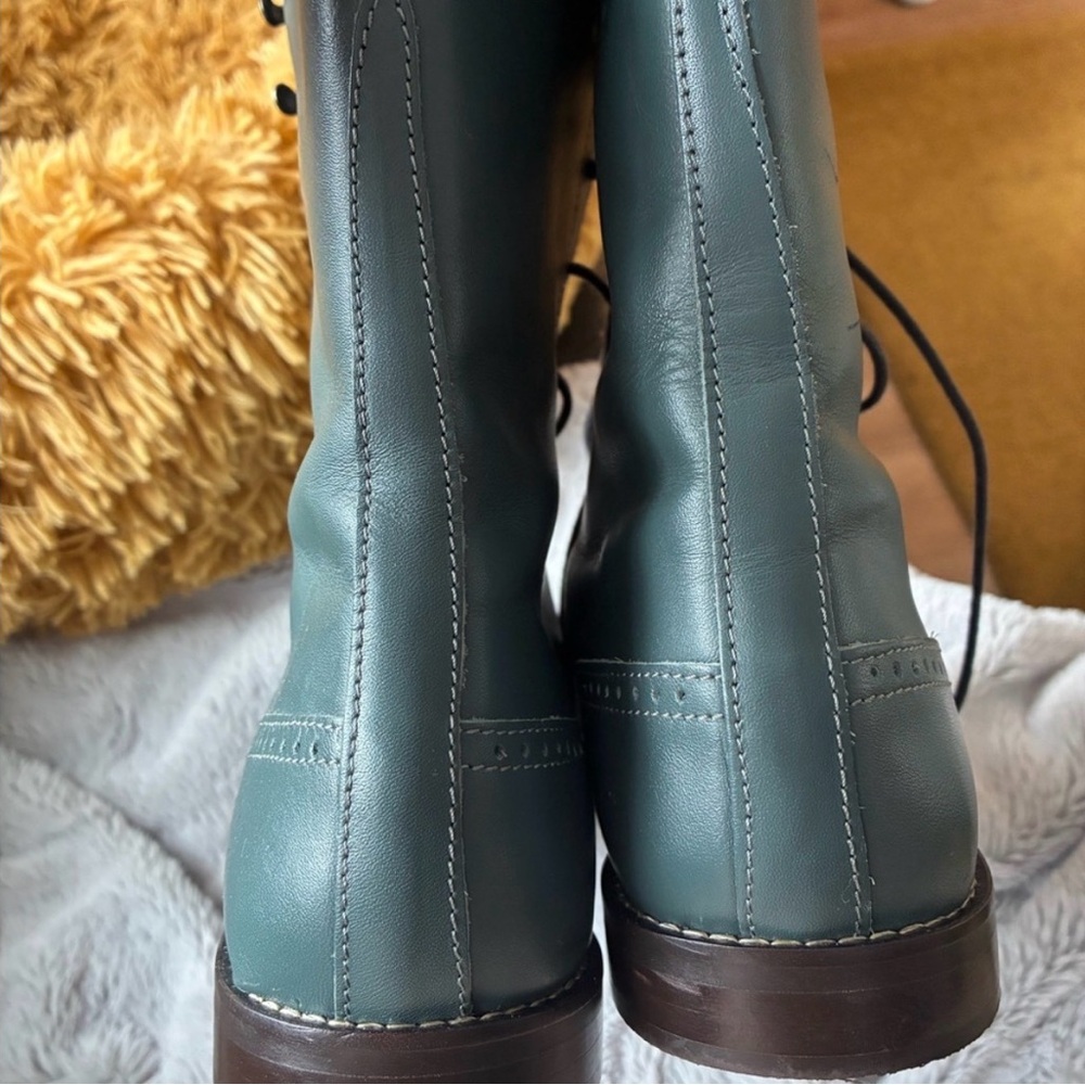 Gudrun Sjoden Women's Lace-Up Green/blue Grannie, Leather Ankle Boots - Picture 4 of 6